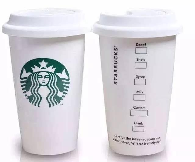 星巴克咖啡杯侧面的6个方框英语单词是什么意思